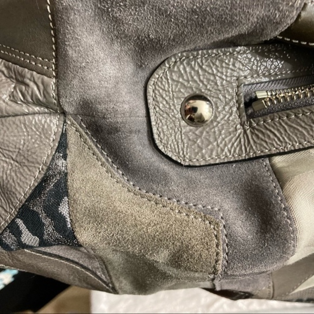 Coach rare gray patchwork Madison hobo bag RARE - Picture 6 of 16